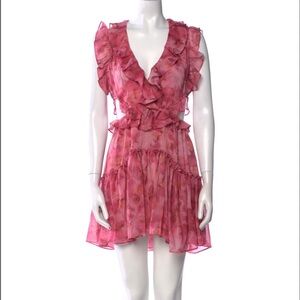 Misa Los Angeles Floral Pink Mini Dress